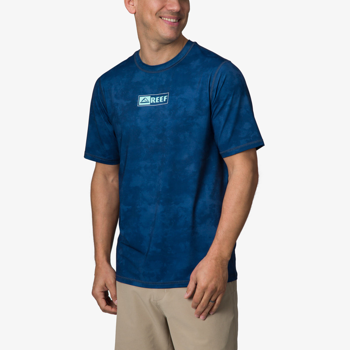 Ellsworth Short Sleeve Surf Shirt 50 UPF - Insigna Blue Water P - Alternate 1 View
