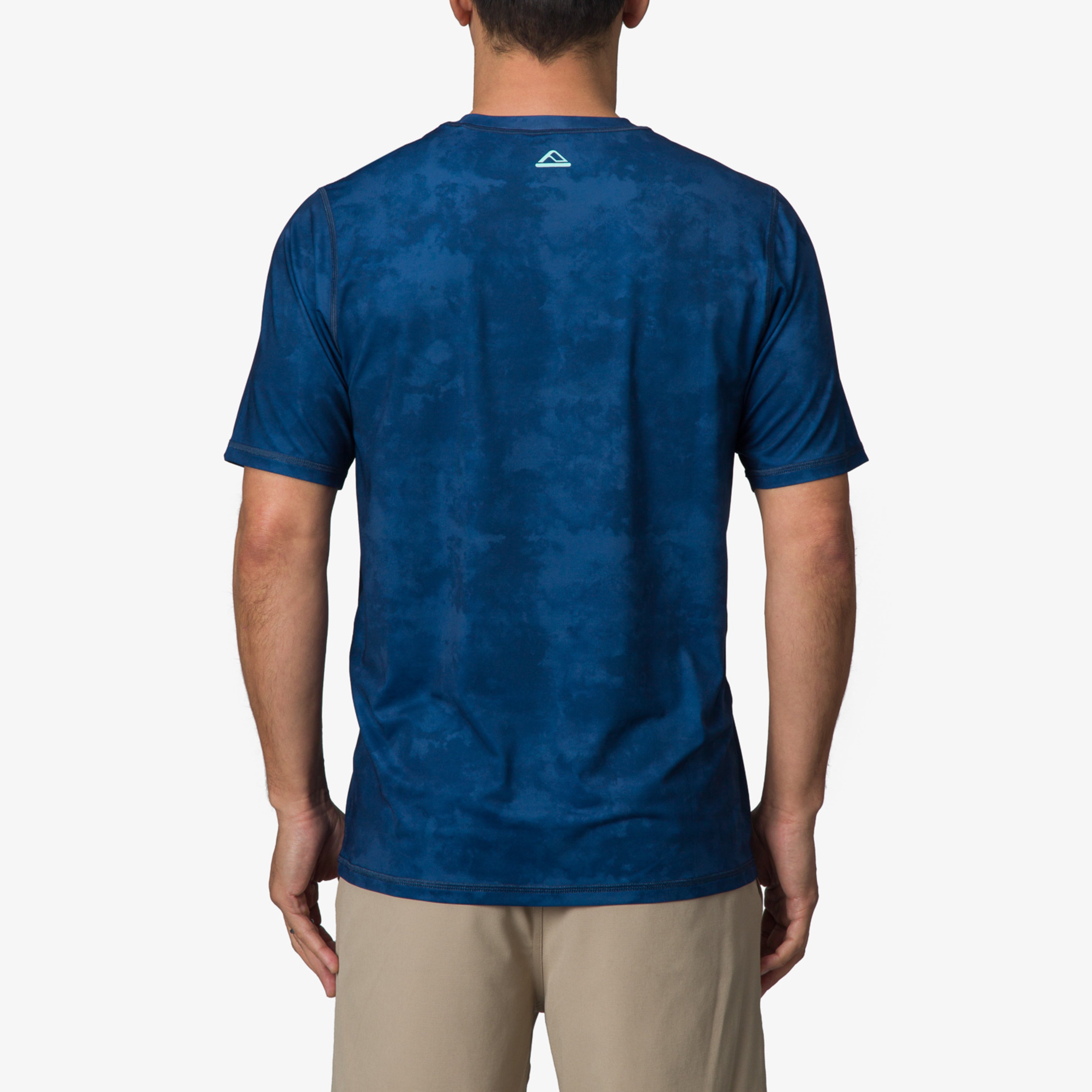 Ellsworth Short Sleeve Surf Shirt 50 UPF - Insigna Blue Water P - Back View