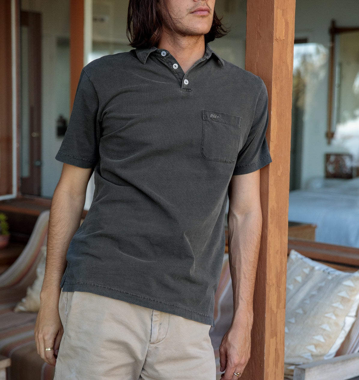 Walker Short Sleeve Polo - Pirate Black