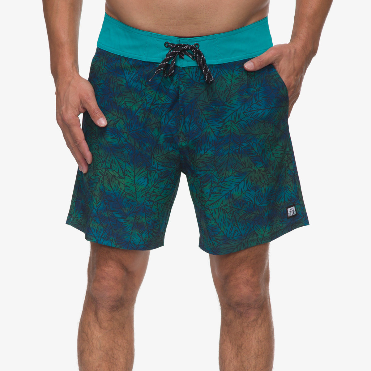 Worley F/W Wvn Short - Tile Blue - Front View