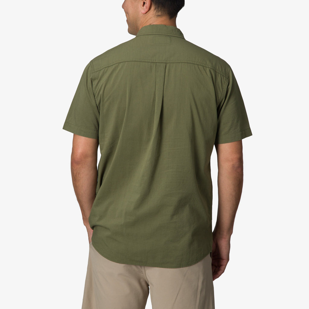 Collins Short Sleeve Shirt - Olivine - Back View