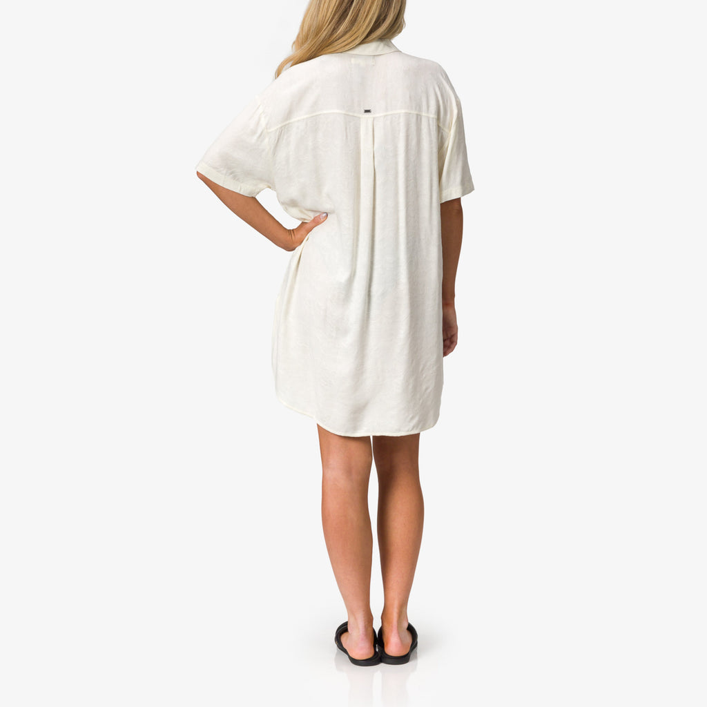 Ollie Shirt Dress - Marshmallow - Back View