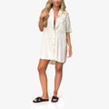 Ollie Shirt Dress - Marshmallow - Front View