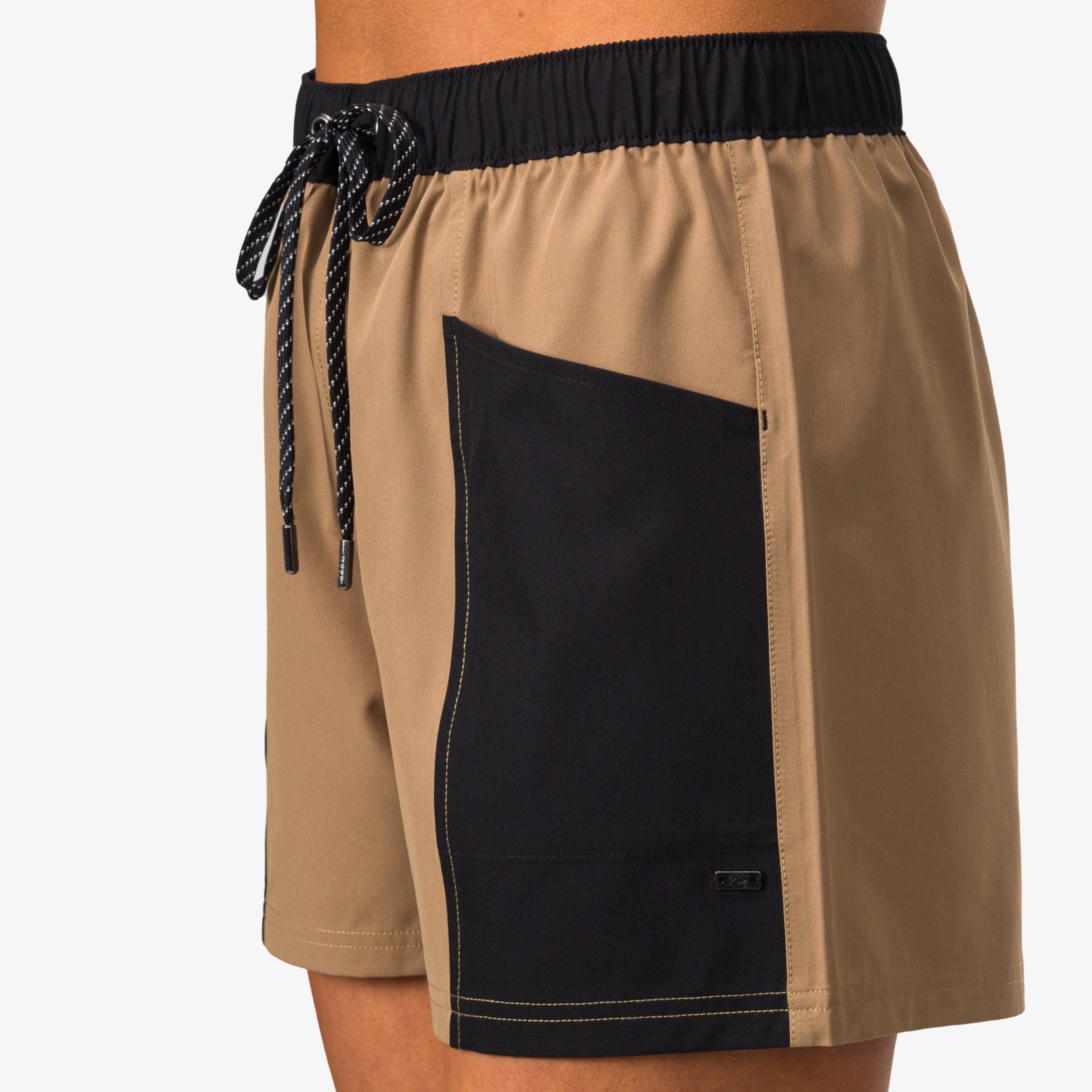 Coast Elastic Waist Short - Lead Grey/Caviar - Down the Line 2 View