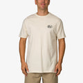 Man wearing a cream Auto Tee facing forward, beach-inspired comfort apparel for everyday wear and active lifestyles.