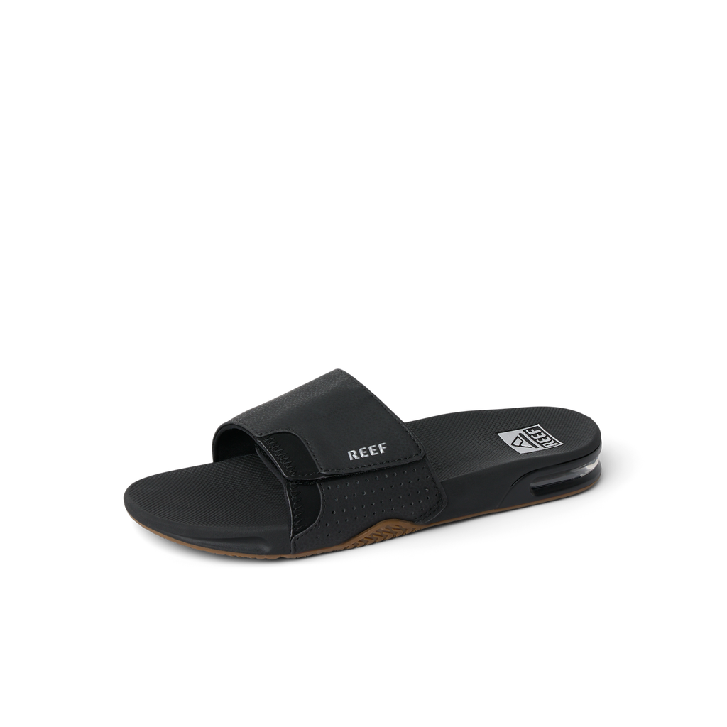 Fanning Slide - Black/Silver - Left Side View