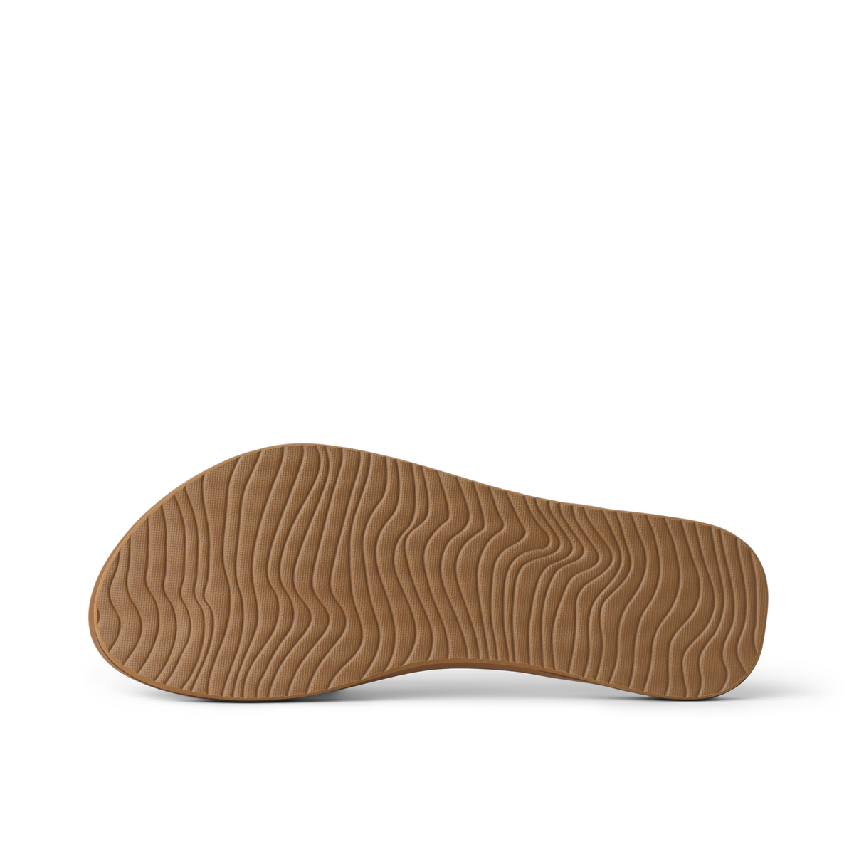 Cushion Slim shoe shown from bottom sole view with wave-textured grip, designed for comfort and beach lifestyle wear.