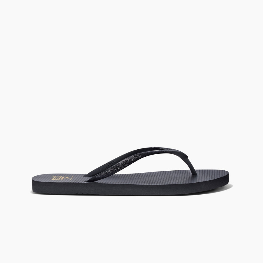 Reef Seaside - Black Glitter - Right Side View
