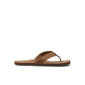 Reef Draftsmen brown men's sandal facing left with soft-rebound cushioning and anatomical arch support for beach comfort.