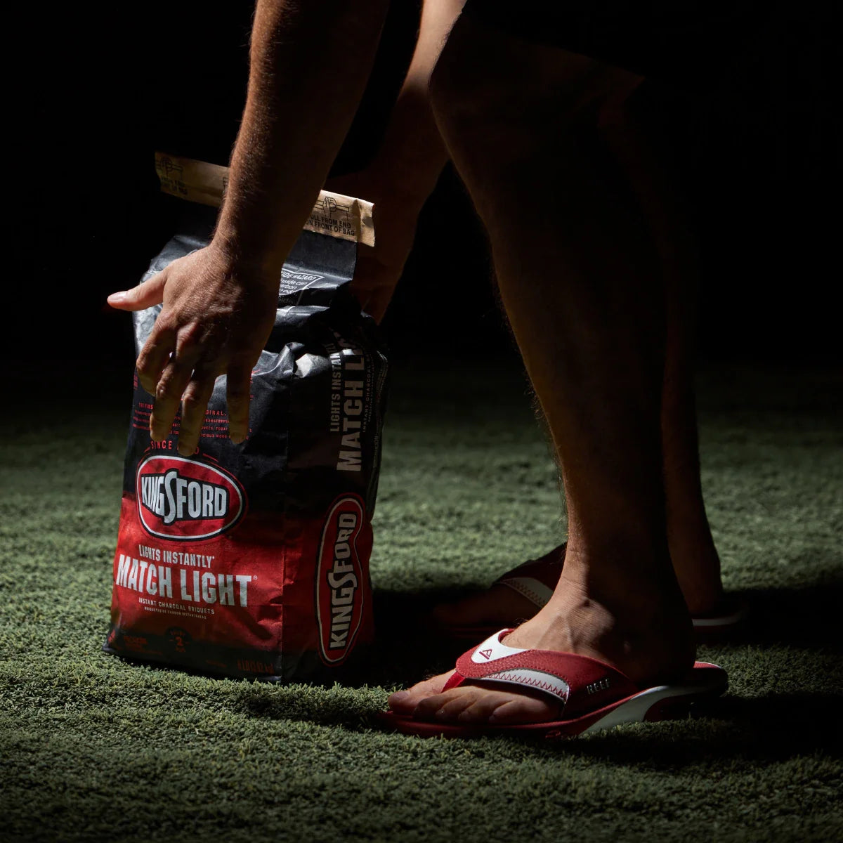 Fanning Pregame Sandals in Crimson and White color
