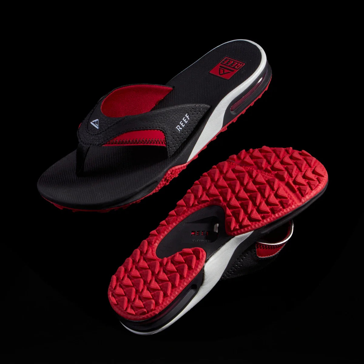 Fanning Pregame Sandals in Black and Red color