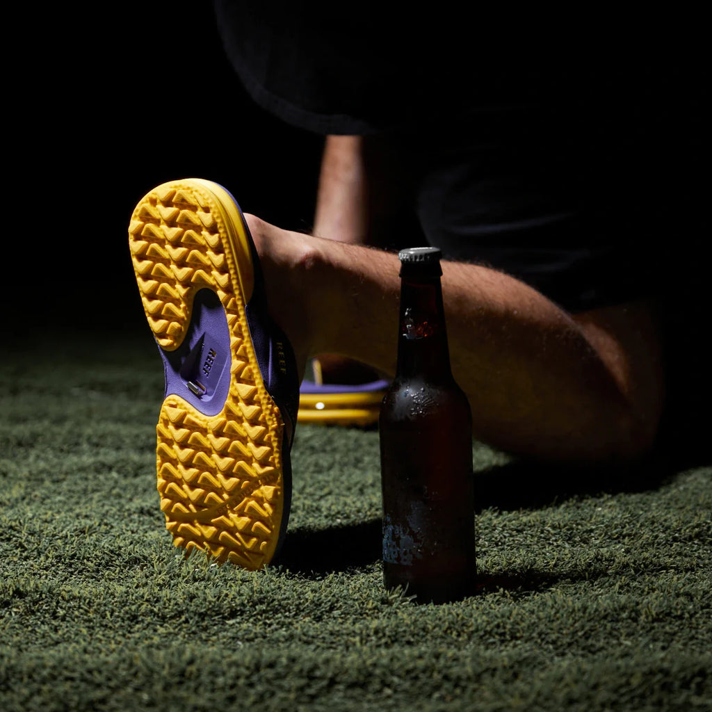 Fanning Pregame Sandals in Purple and Gold