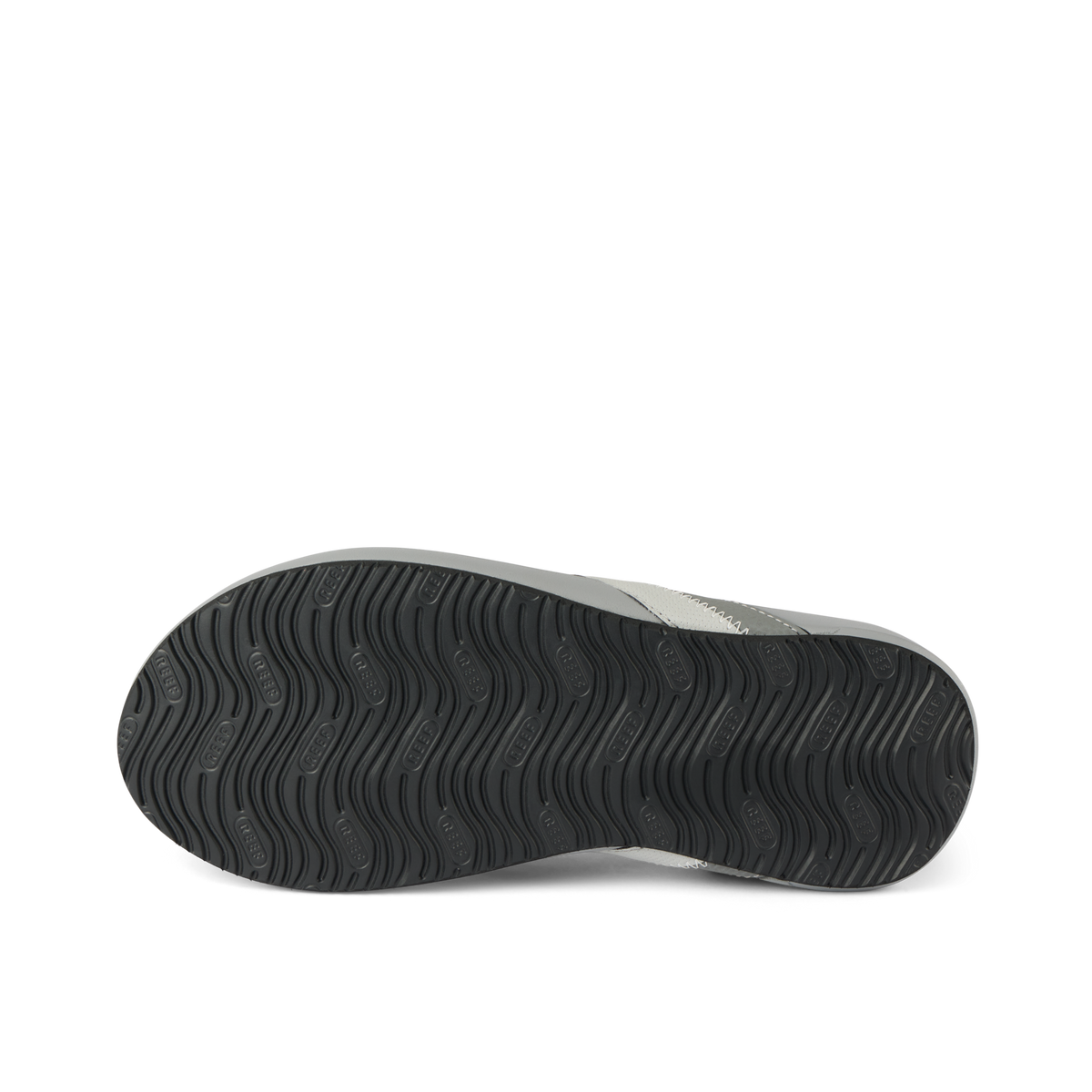 Cushion Phantom 2.0 men's shoe outsole facing up, showcasing durable grip with surf-inspired comfort features.