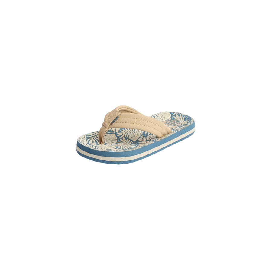 Kids Ahi - Blue/Tan Palm - Left Side View
