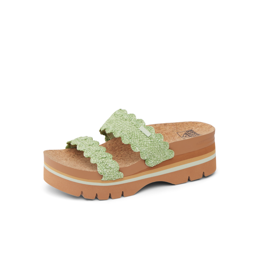 Cushion Vista Higher - Scalloped Green - Underside View