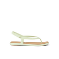 Side view of Water Willow Maya women's sandal in light aloe green with anatomical arch support and soft cushioning for beach comfort.
