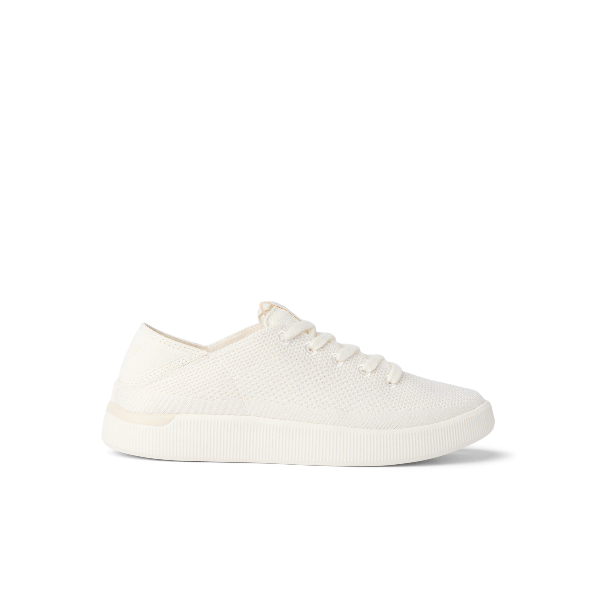 Reef Neptune women's cream knit sneaker facing right, featuring water-friendly materials and cushioned comfort.