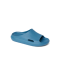 Kids Rio Slide in blue facing right, showing front and side with water-friendly, cushioned design for comfort.