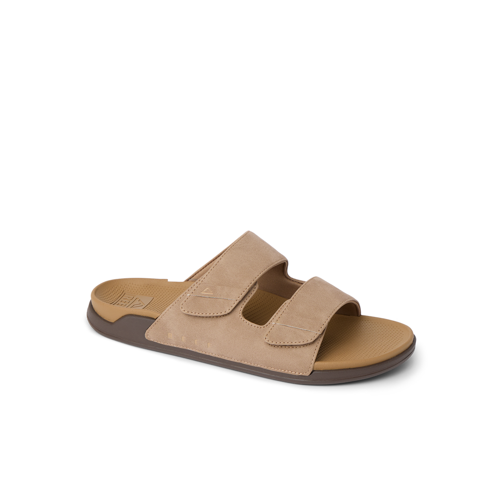 Phantom Tradewind sandal facing right, tan with soft-rebound cushioning and anatomical arch support for all-day comfort.