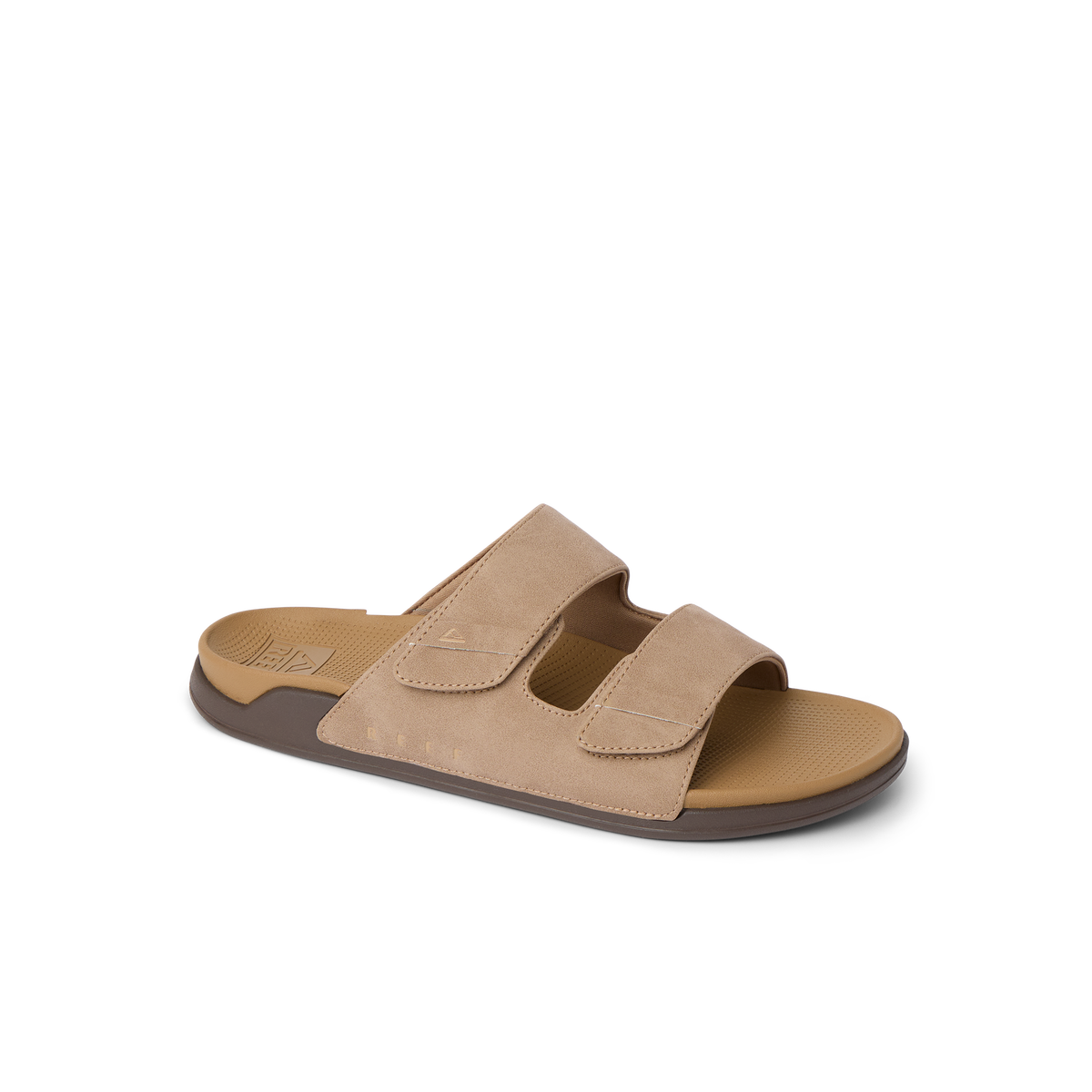 Phantom Tradewind sandal facing right, tan with soft-rebound cushioning and anatomical arch support for all-day comfort.