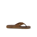 Phantom Lux men's brown flip flop sandal facing right, featuring comfort cushioning and anatomical arch support for beach use.