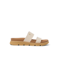 Side view of Vista Luxe Thea sandal in parchment with cushioned sole and anatomical arch support for all-day comfort.