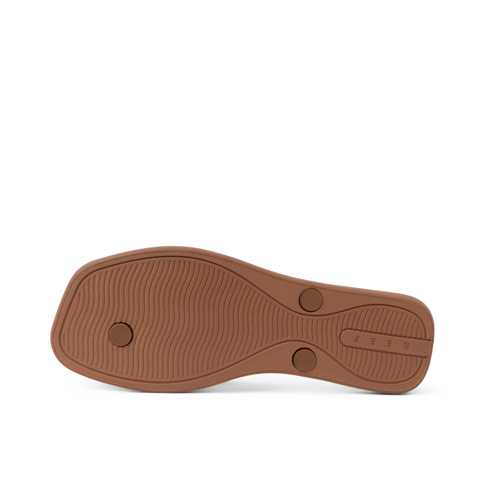 Solaye women's footwear showing the outsole facing up, highlighting durable, water-friendly sole with REEF branding.