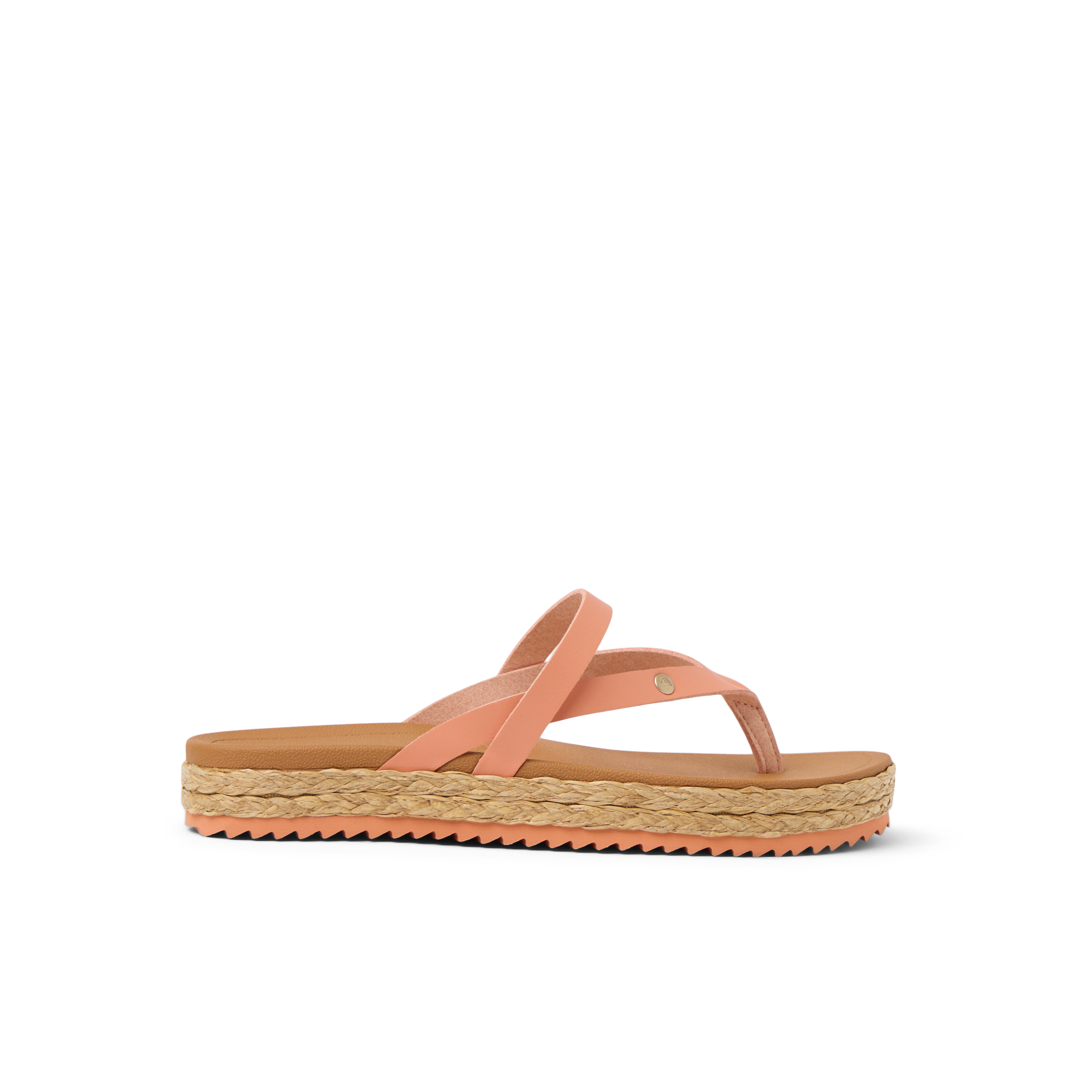Vista Carmen women's sandal facing right, featuring soft rebound cushioning, anatomical arch support, and beach-inspired comfort.