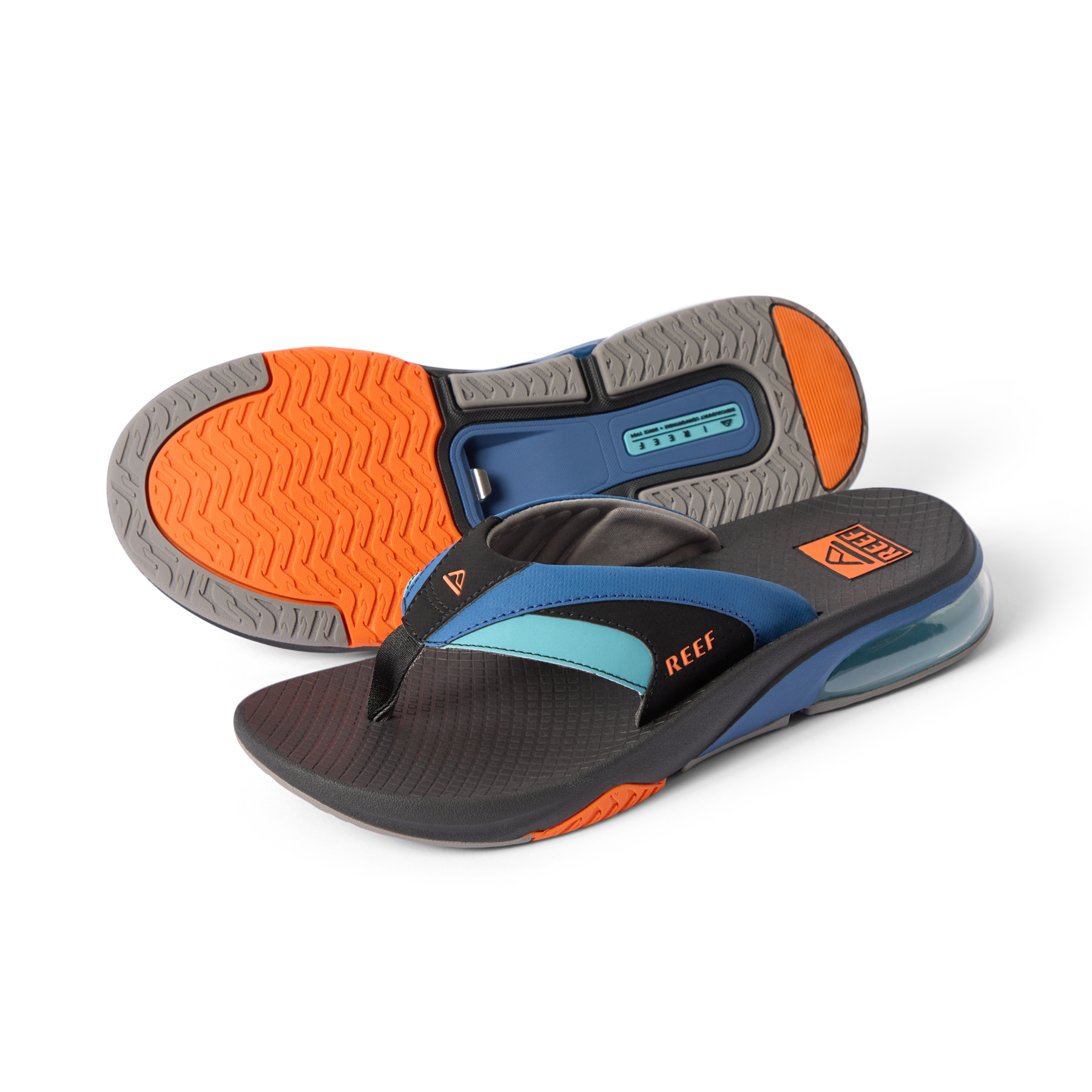 Fanning + men's right-facing sandal close-up showing top and sole with arch support and soft cushioning design