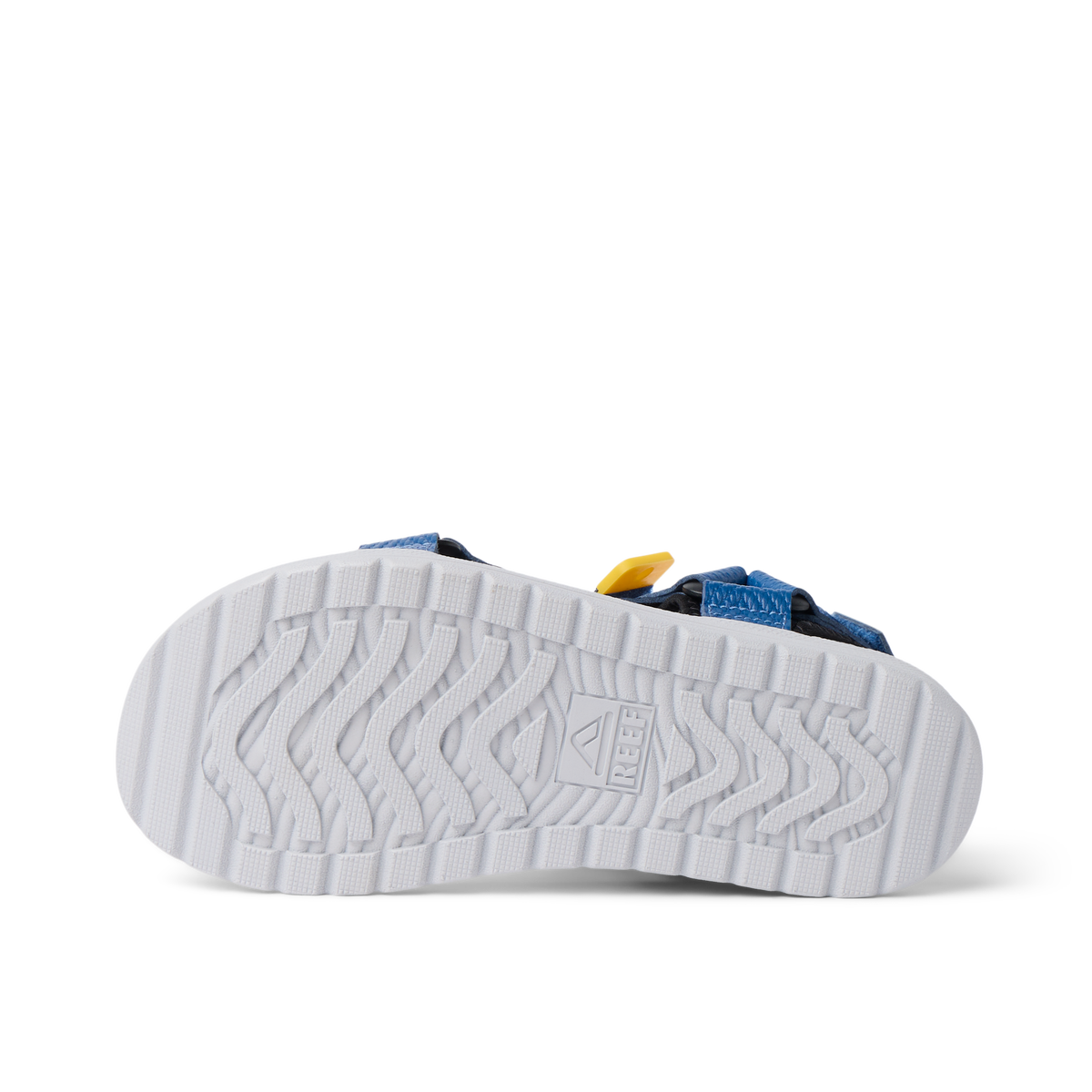 Kids Shoremazing sandal sole facing up with textured tread for grip, showing durable, water-friendly design for boys.