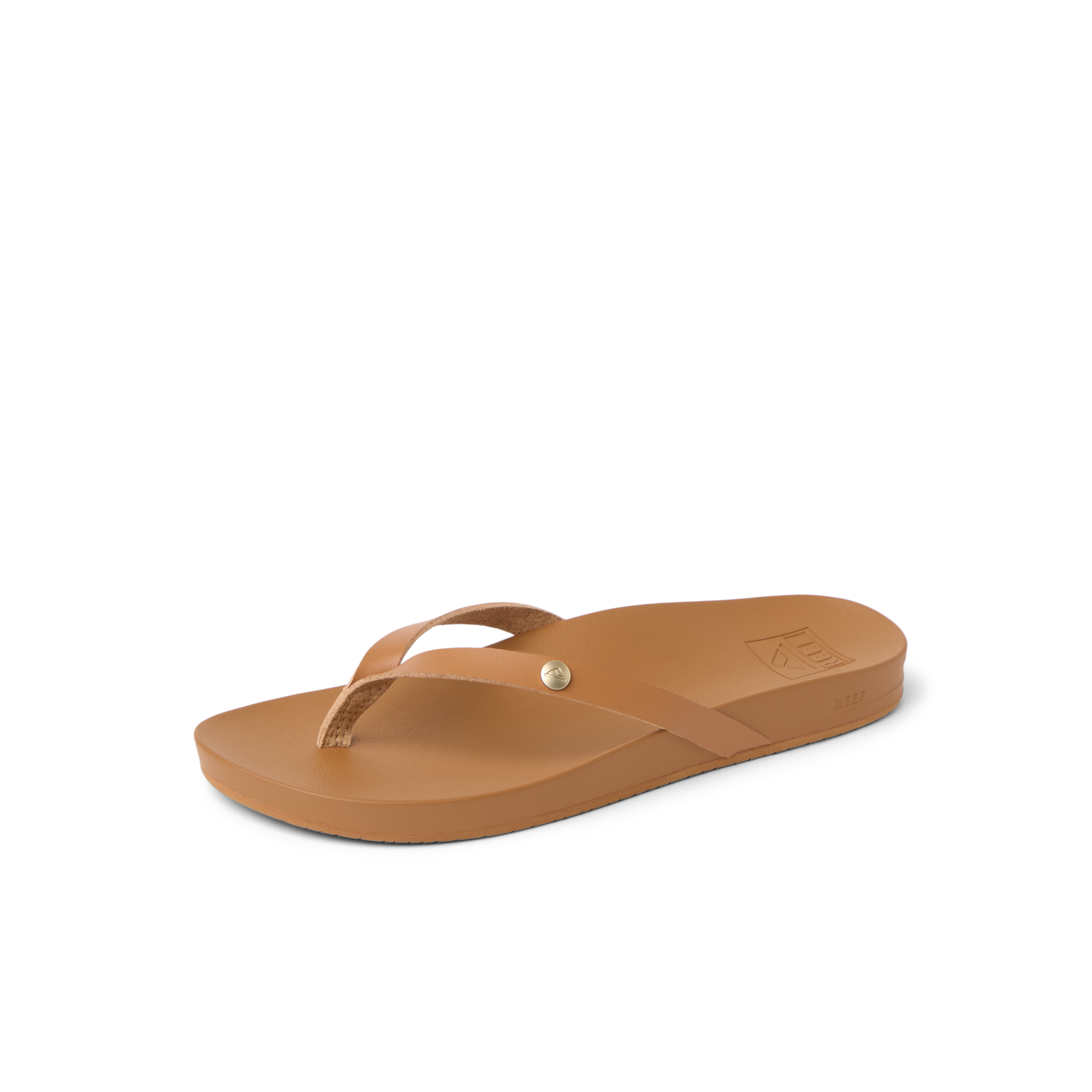 Vista Ivy women's sandal in almond color, right-facing, featuring anatomical arch support and soft-rebound cushioning.