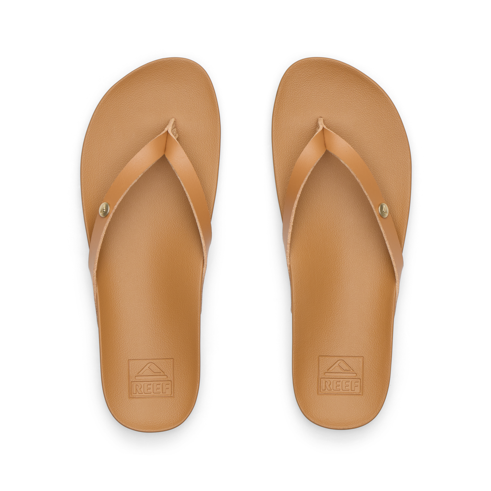 Vista Ivy women's tan sandals facing upward, close-up of soft-rebound cushioning and anatomical arch support for comfort.
