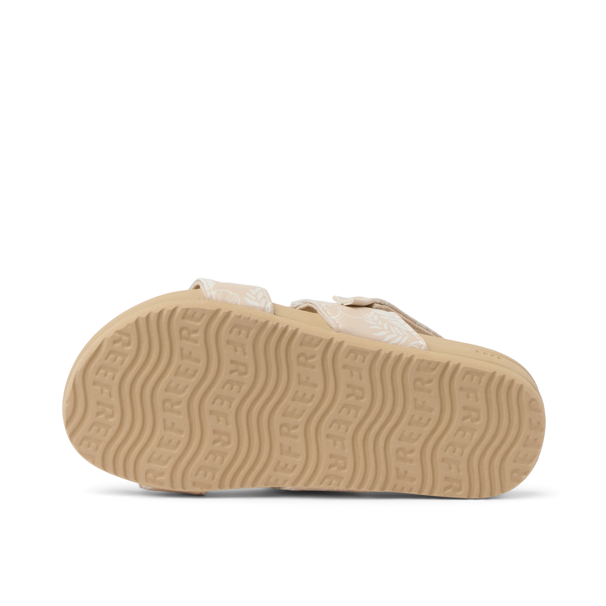 Little Cushion Vista sandal for girls, sole view facing left, showing durable traction and comfort design features.