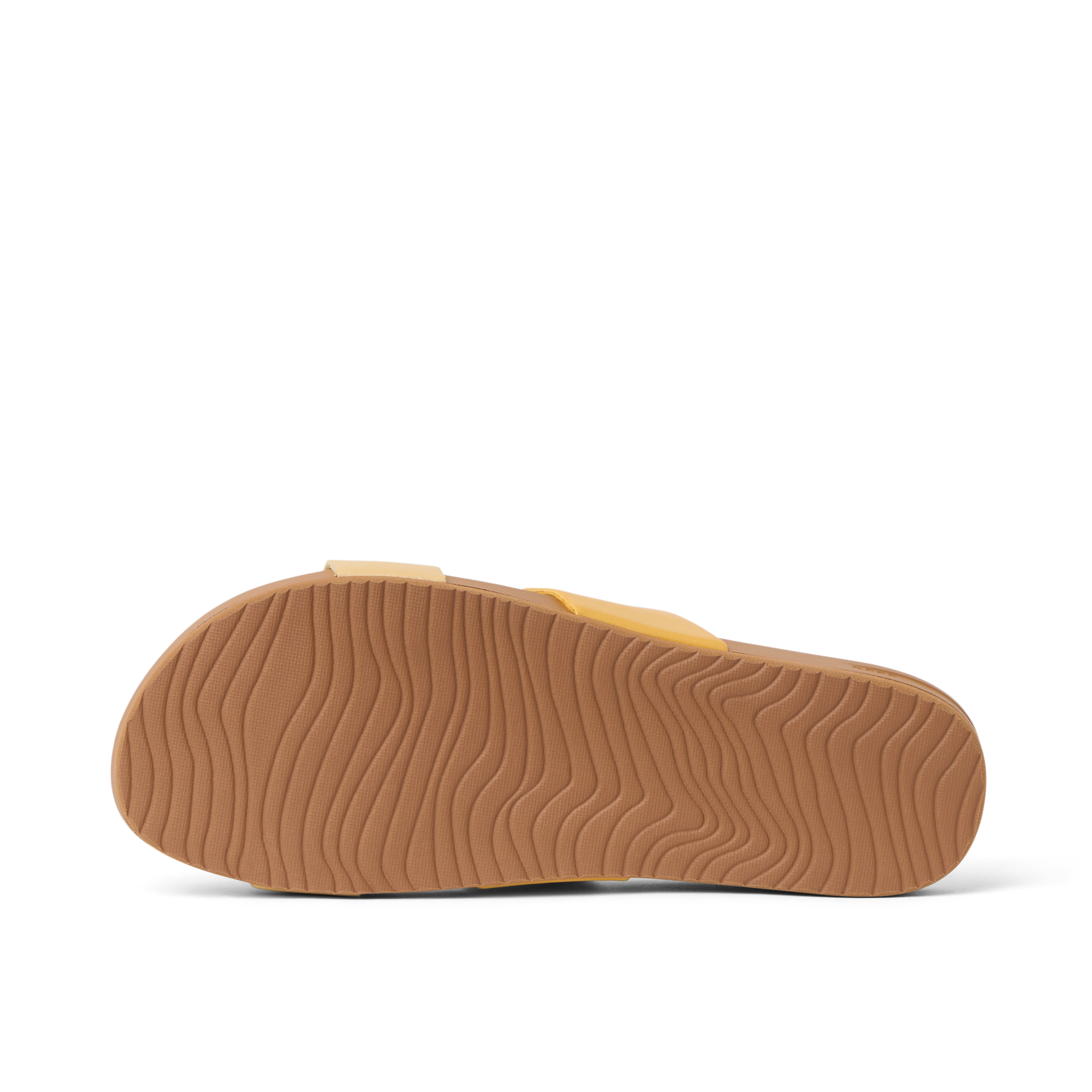 Cushion Vista women's sandal bottom sole facing up showing textured tread, beach-inspired lightweight comfort design.
