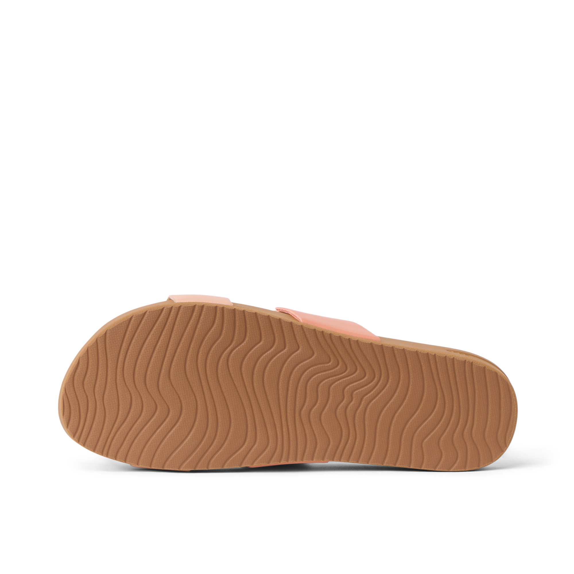 Cushion Vista women’s sandal showing the sole facing up with textured grip, designed for beach comfort and durability.