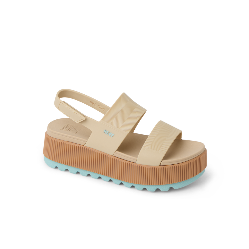 Water Vista Higher women's sandal facing right, with cushioned arch support and a beach-inspired platform sole.