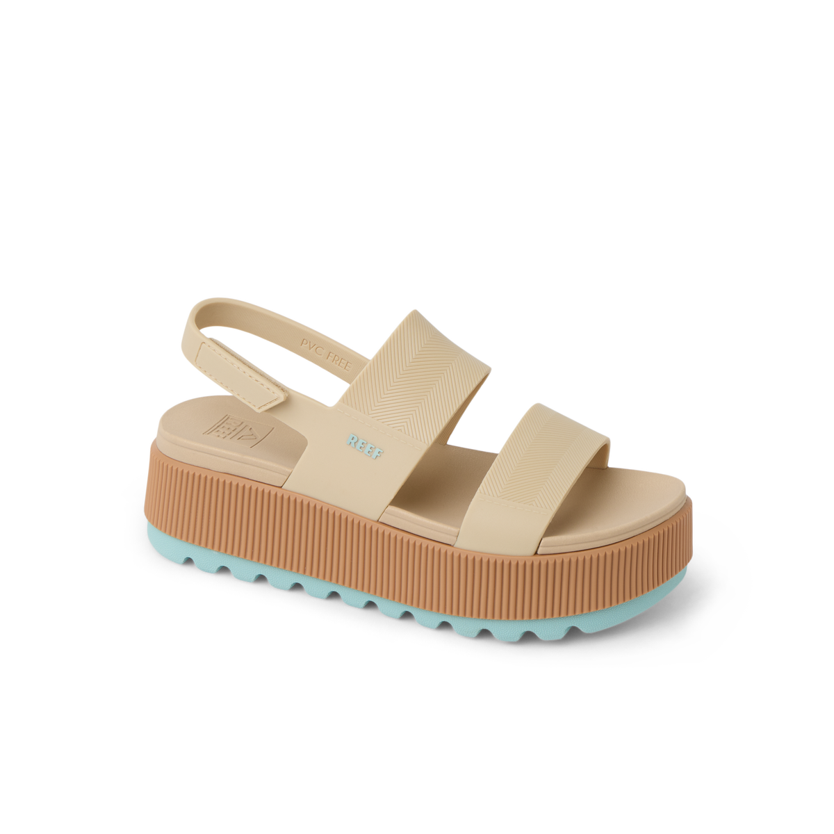Water Vista Higher women's sandal facing right, with cushioned arch support and a beach-inspired platform sole.
