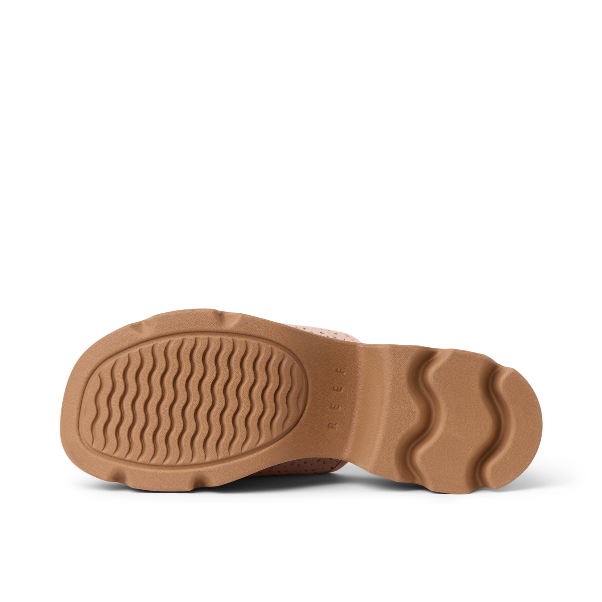 Vista Luxe Evie showing the sole facing up, featuring durable, water-friendly material with soft cushioning for all-day comfort.