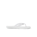 Solaye white women's flip flop sandal facing right with comfort cushioning and surf-inspired arch support