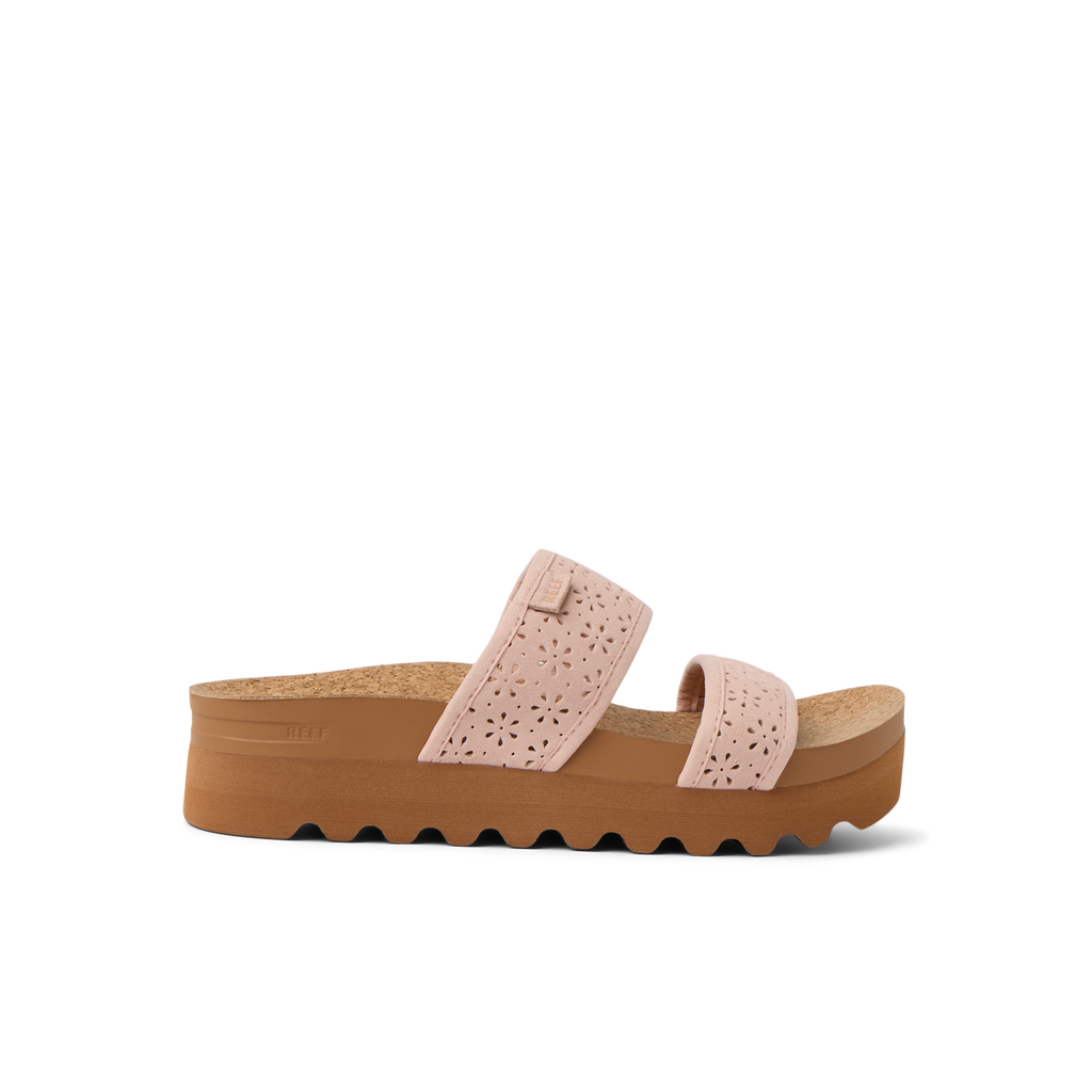 Cushion Vista Hi sandal facing right, showing upper perforated straps and cushioned platform sole for comfort.