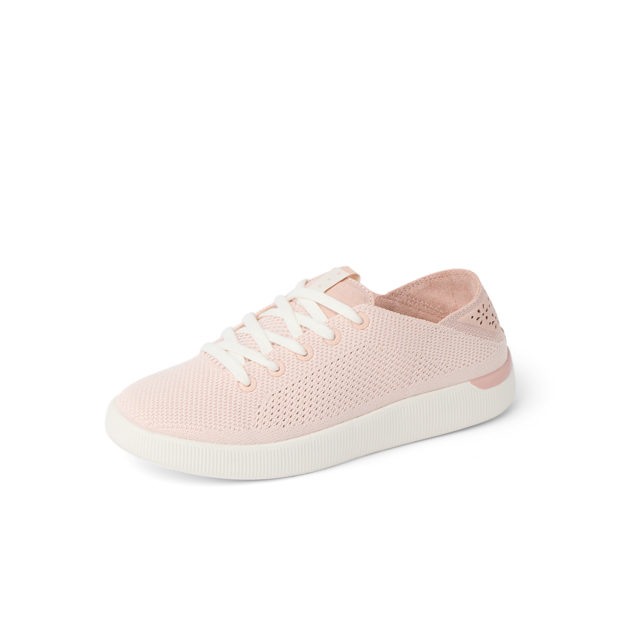 Reef Neptune women’s sneaker facing right with pink breathable knit upper and cushioned sole for all-day comfort.