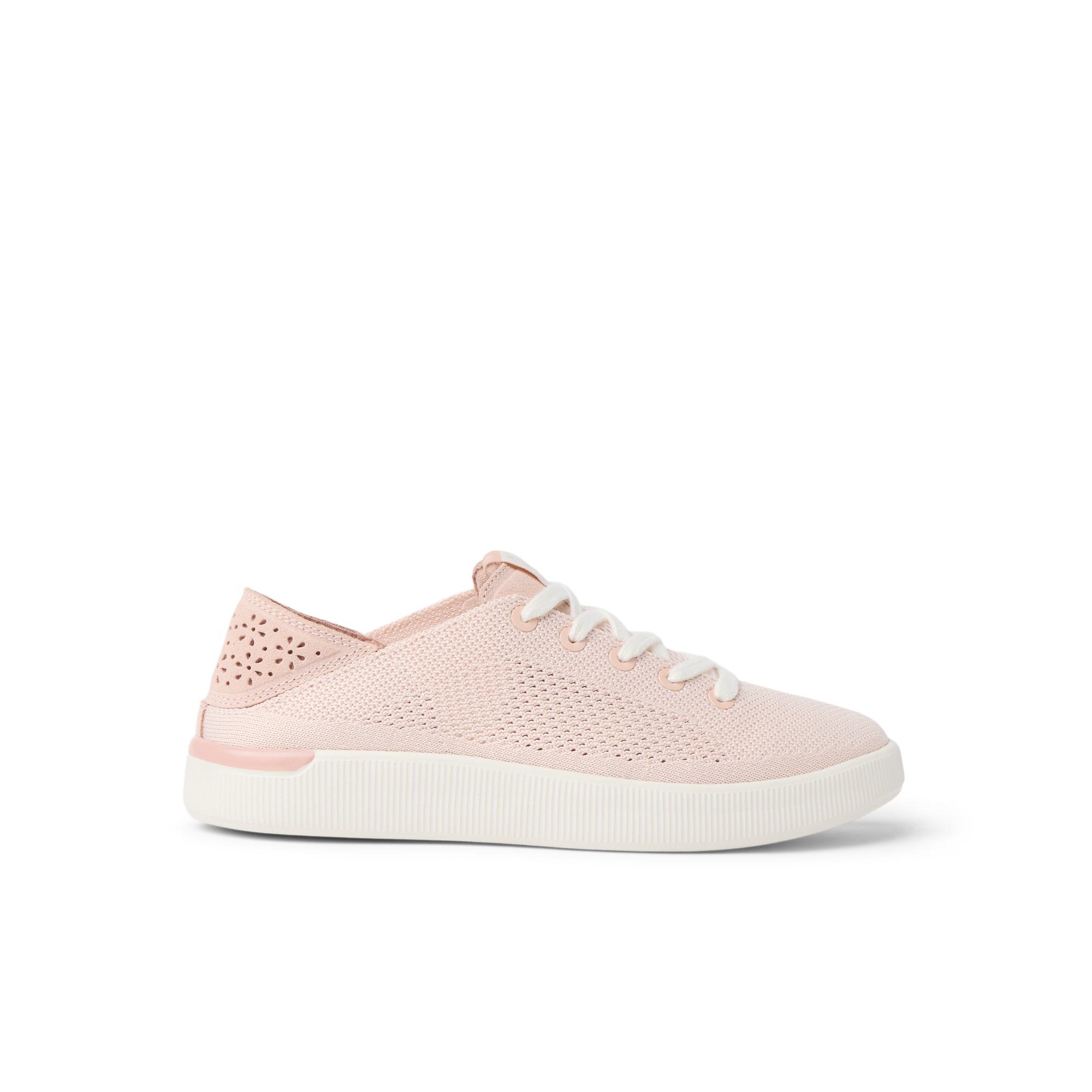 Reef Neptune women's sneaker facing right with breathable pink fabric, enhanced arch support, and soft-rebound cushioning.