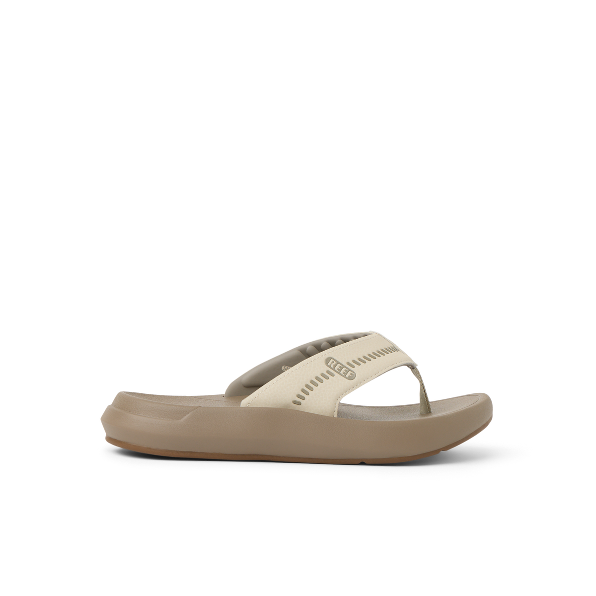 Cruiser men's sandal facing right, oatmeal color with anatomical arch support and soft-rebound cushioning for comfort.