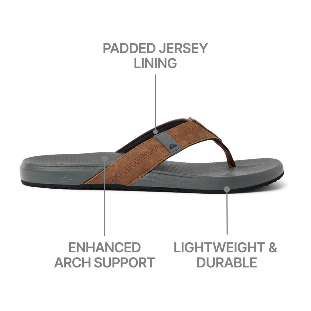 Side view of Cushion Phantom 2.0 men's sandal with padded jersey lining, arch support, lightweight durable sole