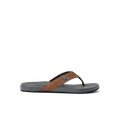 Side view of Cushion Phantom sandal with brown straps and gray cushioned sole for beach and everyday comfort