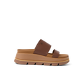 Vista Luxe Siaa left-facing women’s sandal with chocolate straps, platform sole, cushioned footbed, and arch support.