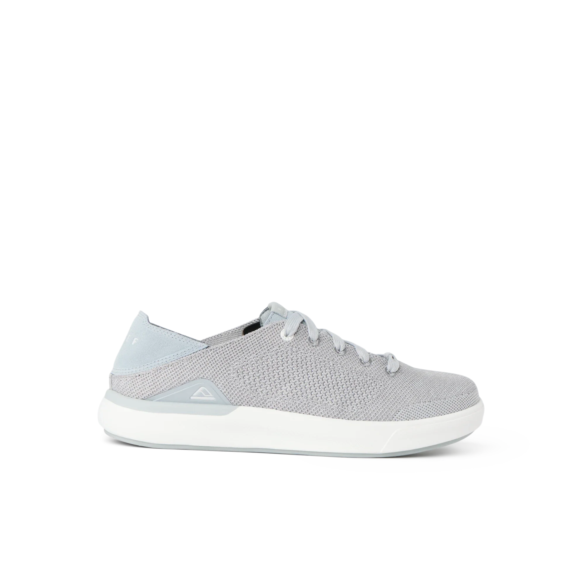 Neptune HT men's grey sneaker facing right, close-up side view, showcasing water-friendly mesh and cushioned sole.