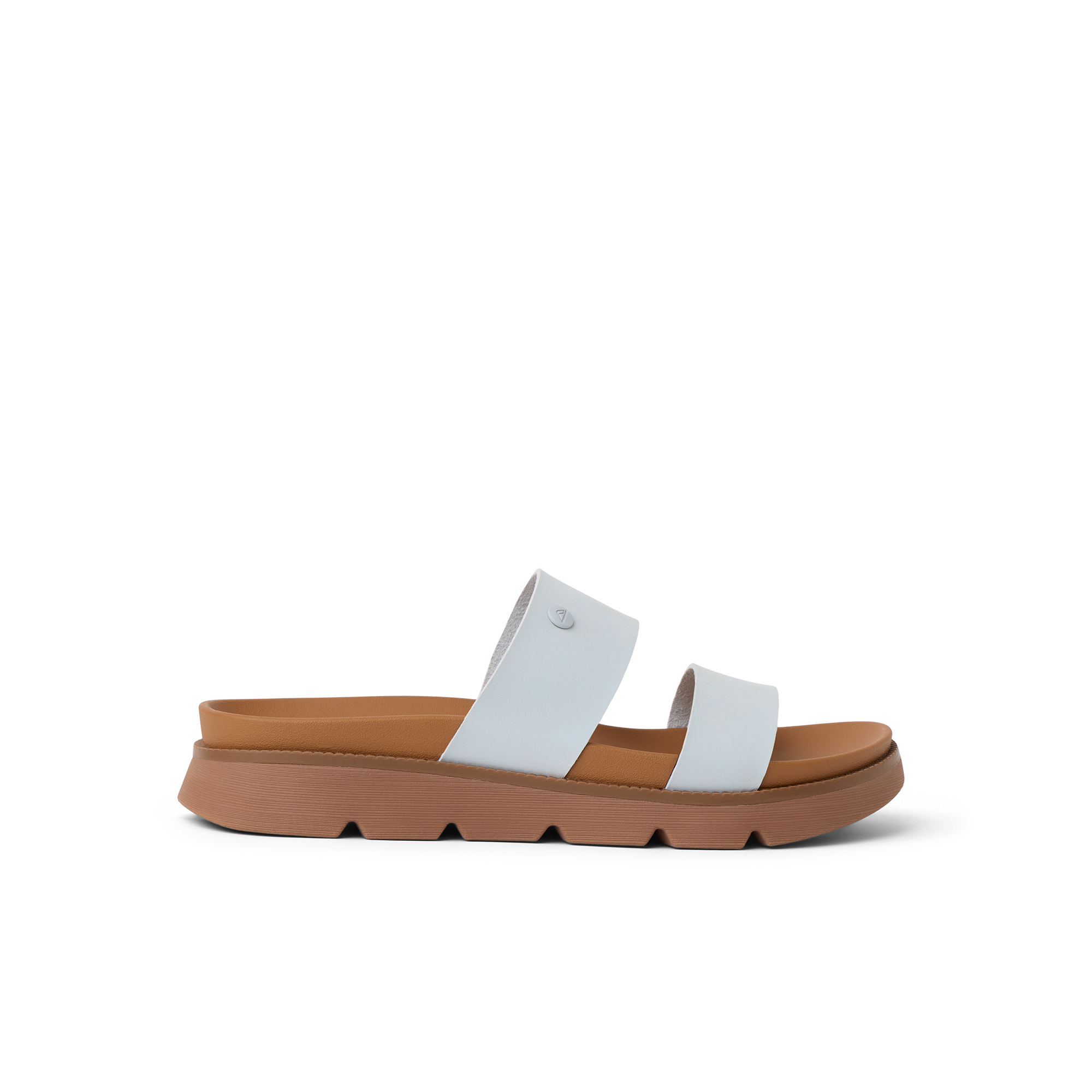 Vista Luxe Thea sandal for women facing right, close-up side view showing cushioned sole and dual straps