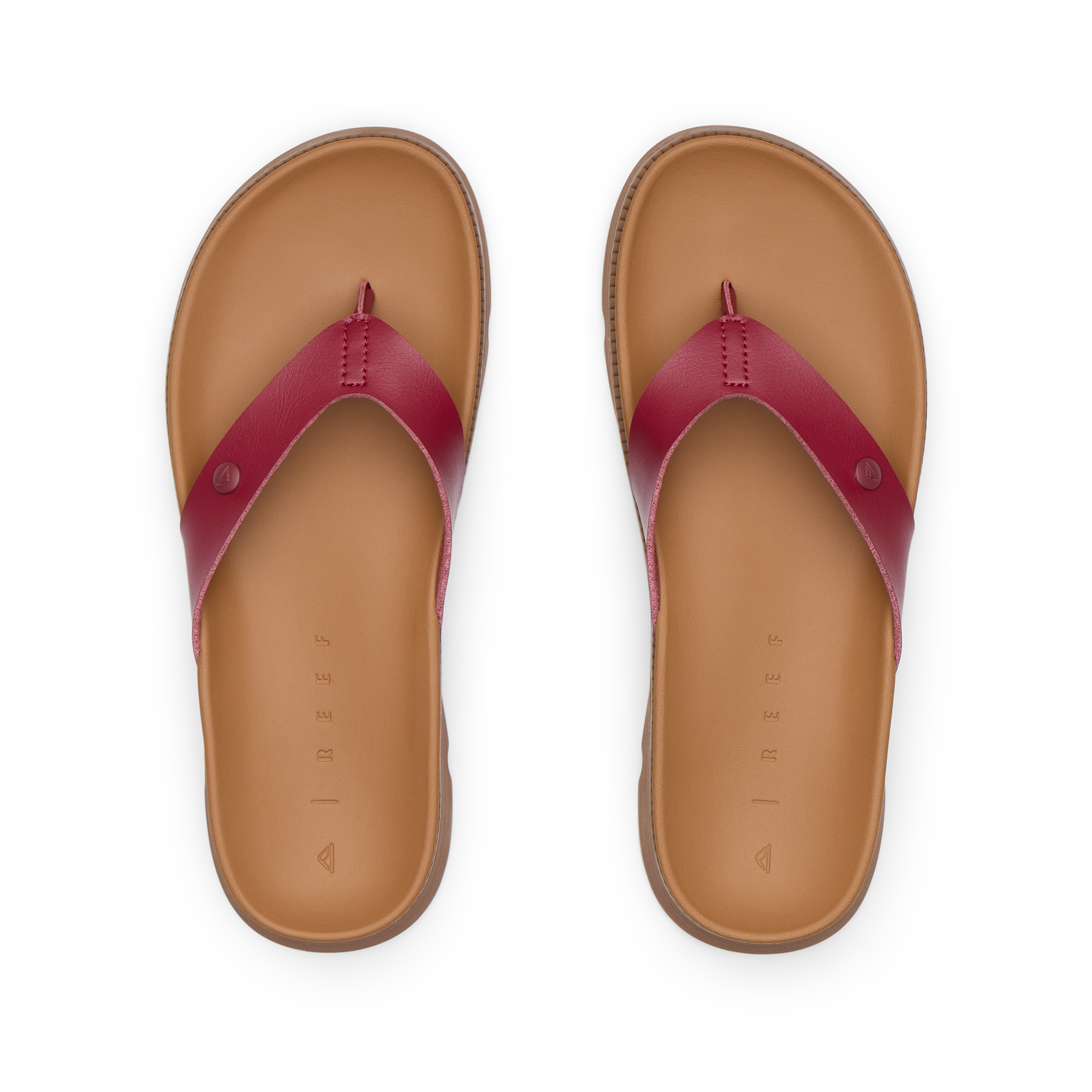 Vista Luxe Vivianahh women's sandals facing up, burgundy straps with soft cushioning and arch support for all-day comfort.