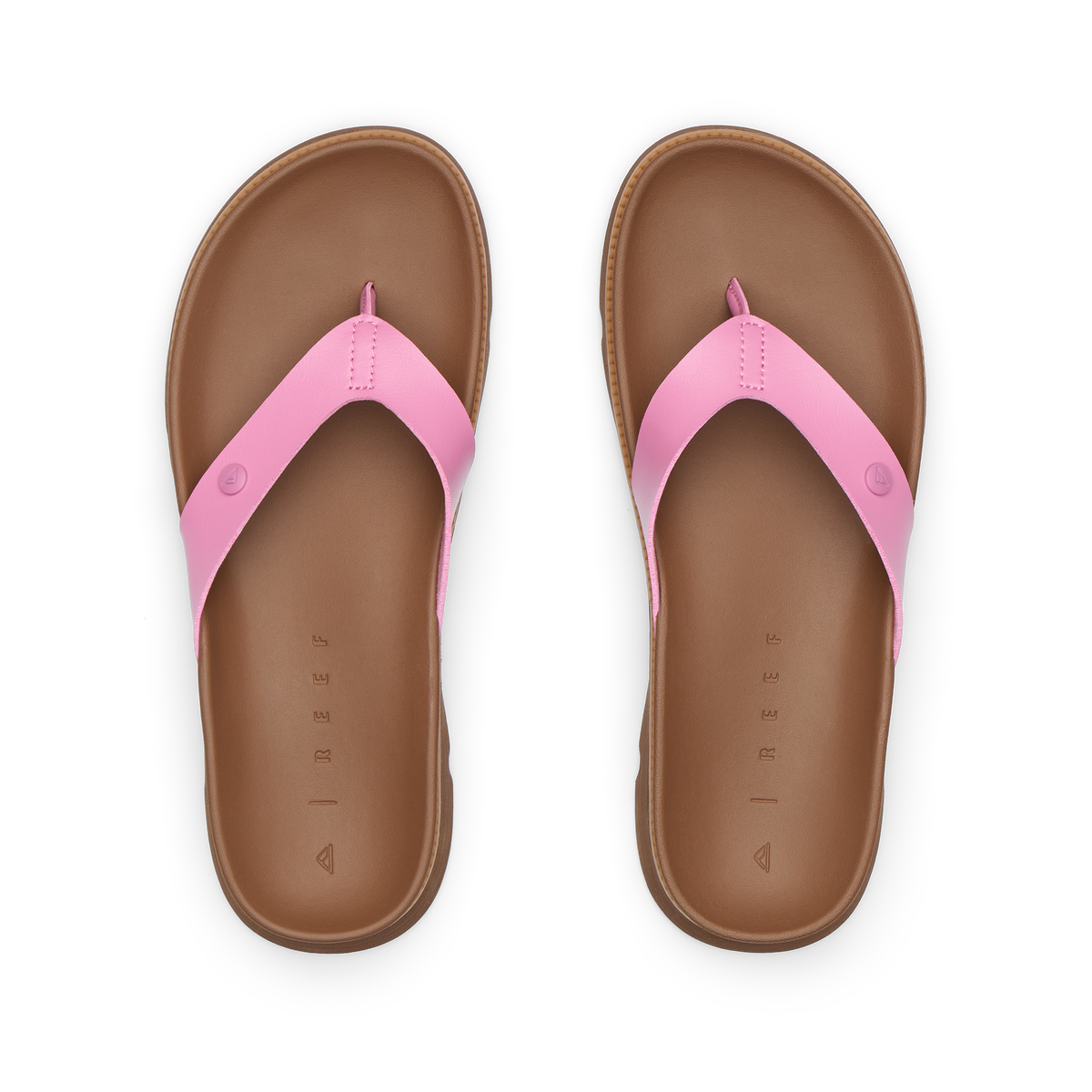 Vista Luxe Vivianahh women's sandals with pink straps, top-down view, featuring comfortable molded footbed and arch support.